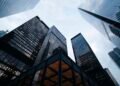 Modern corporate office with AI technology integration