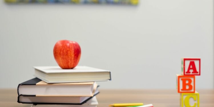 Students using AI tools in a modern classroom