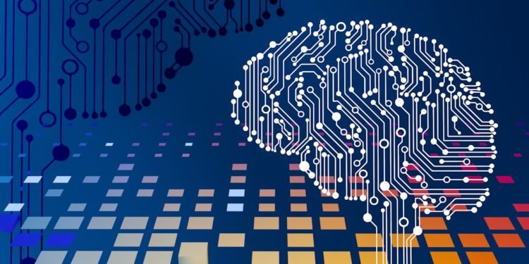 Futuristic AI technology visualization representing industry growth