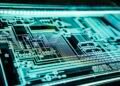 Digital cybersecurity concept showing network protection and data security