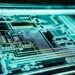 Digital cybersecurity concept showing network protection and data security