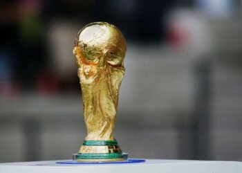 Football stadium during Euro 2026 qualifying match