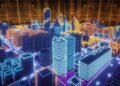 Abstract digital transformation and connectivity concept