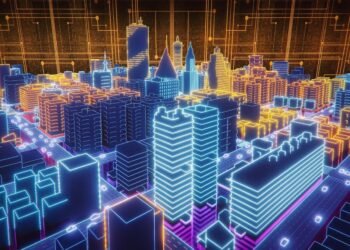 Abstract digital transformation and connectivity concept