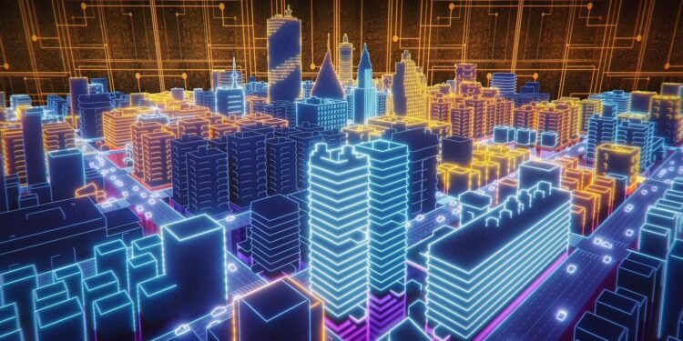 Abstract digital transformation and connectivity concept