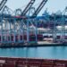 Port of Los Angeles container terminal with cargo ships representing global trade and tariff impacts on international commerce