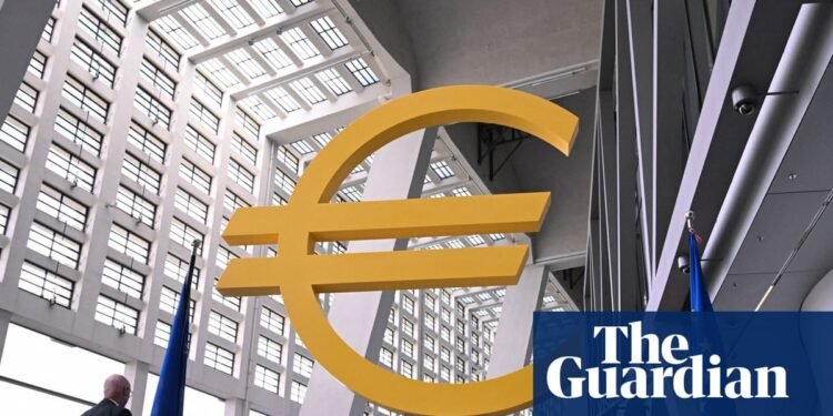 European Central Bank headquarters in Frankfurt during rate decision period