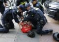 Morocco World Cup fans celebrations and police in The Hague
