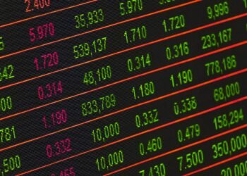 Financial market data displayed on a trading terminal screen