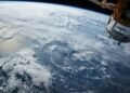 Satellite view of storm from space