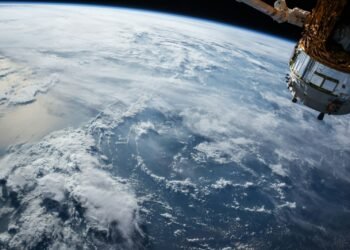 Satellite view of storm from space