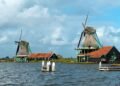 A Dutch landscape with a windmill