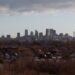 Aerial view of The Hague skyline at dusk