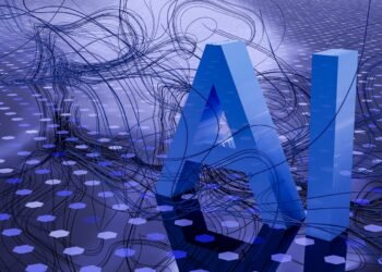 Abstract visualisation of an artificial intelligence network