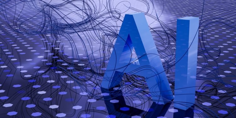Abstract visualisation of an artificial intelligence network