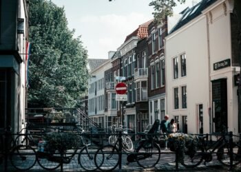 Bicycles on a Dutch street