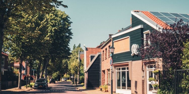 Houses on a Dutch residential street