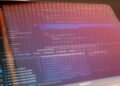 Programming code on a computer screen