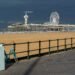 Scheveningen pier and Ferris wheel seen from the boulevard