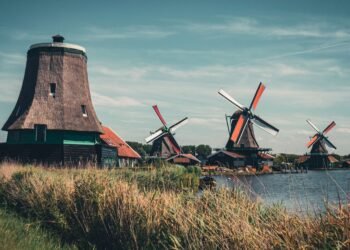 A Dutch landscape with a windmill
