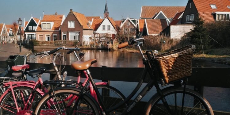 Bicycles on a Dutch street