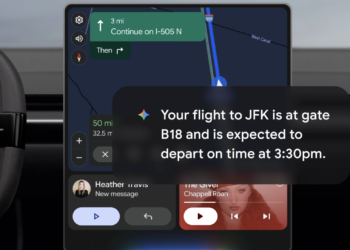 Gemini in a car dashboard on Android Auto