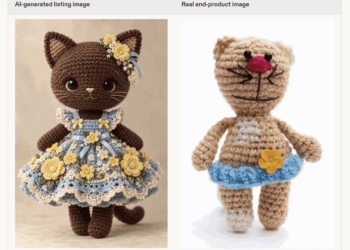 Screenshot of Etsy's new AI listing policy announcement