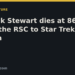 Mylistingo title card: Patrick Stewart dies at 86: from the RSC to Star Trek and X-Men