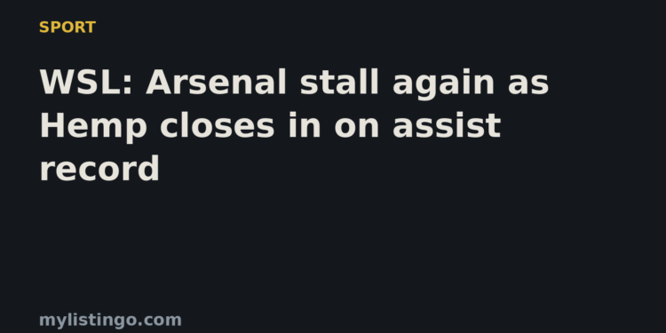 WSL: Arsenal stall again as Hemp closes in on assist record